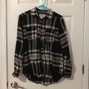 Size XS Flannel shirt black and cream